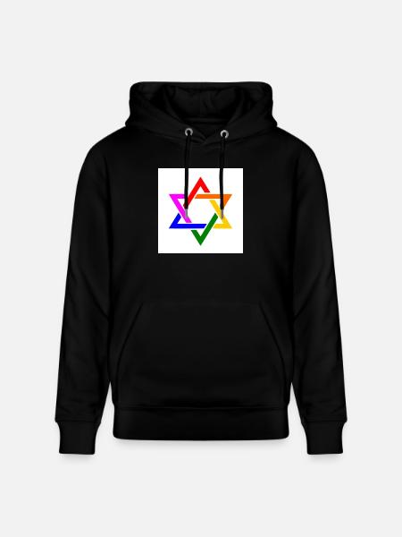 Israel lgbt flag - Stanley/Stella CRUISER Unisex Organic Hoodie - black