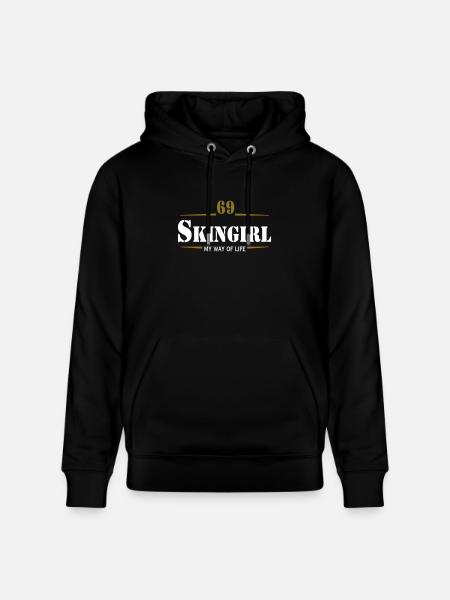 Working Class Skingirl Oi! Antiracist Bootgirl My - Stanley/Stella CRUISER Unisex Organic Hoodie - black