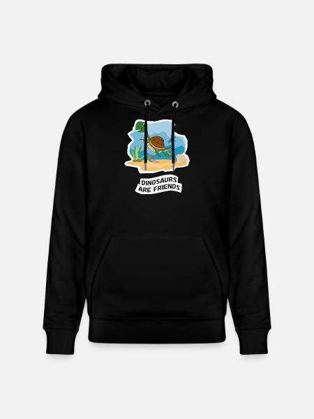 Dinosaurs are Friends - Stanley/Stella CRUISER Unisex Organic Hoodie - black