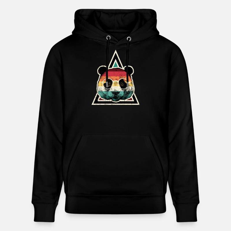 Prisme Panda arc-en-ciel - Sweat à capuche bio CRUISER Stanley/Stella Unisexe - noir