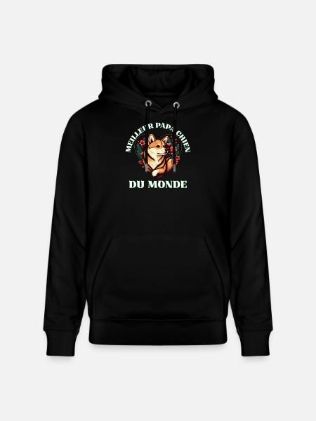 Meilleur Papa Chien Du Monde - Sweat à capuche bio CRUISER Stanley/Stella Unisexe - noir