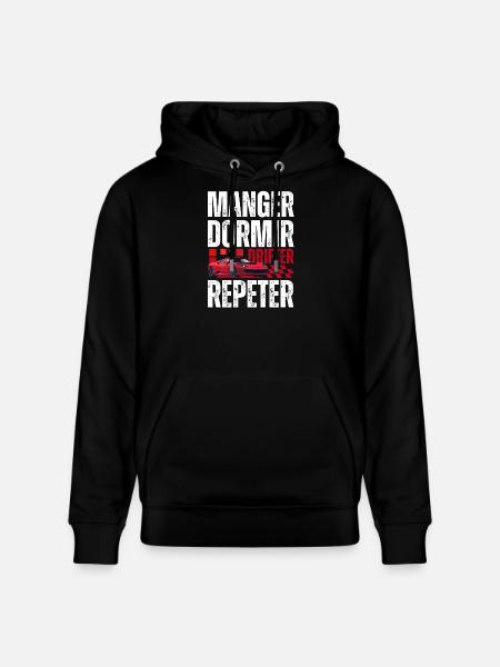 Urban Drift Eats Sleep Repeat - Stanley/Stella CRUISER Unisex Organic Hoodie - black