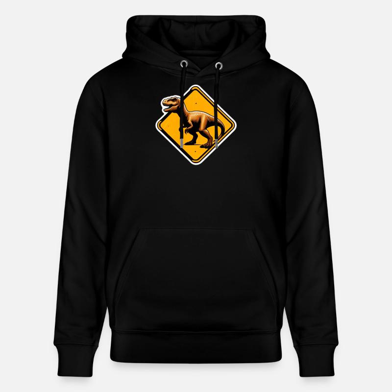 T-Rex Warnschild Illustration - Stanley/Stella Unisex Bio-Hoodie CRUISER  - Schwarz