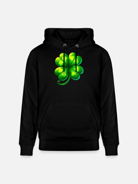 Four-leaf clover - Stanley/Stella CRUISER Unisex Organic Hoodie - black