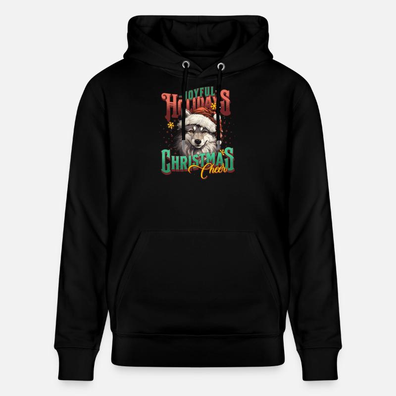 Loup de Noël - Sweat à capuche bio CRUISER Stanley/Stella Unisexe - noir