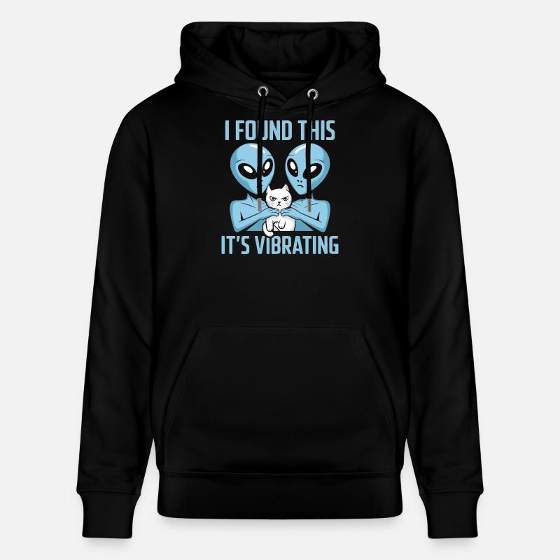 Découverte d’un chat extraterrestre - Sweat à capuche bio CRUISER Stanley/Stella Unisexe - noir