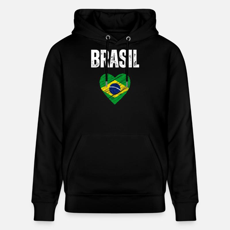J’aime le Brésil, drapeau du Brésil - Sweat à capuche bio CRUISER Stanley/Stella Unisexe - noir