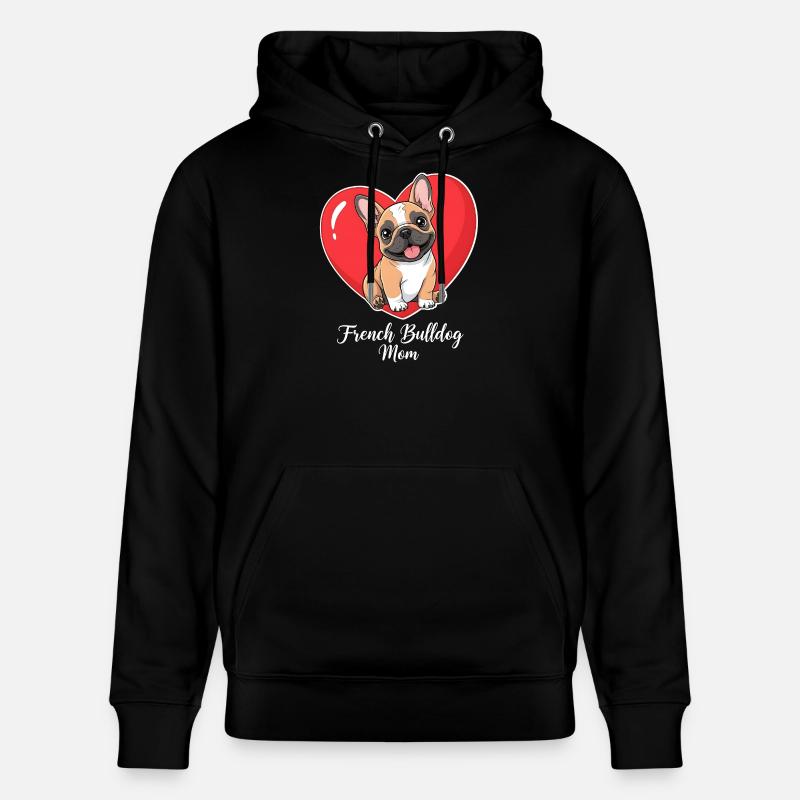 Maman Bouledogue Français - Coeur Aimant - Sweat à capuche bio CRUISER Stanley/Stella Unisexe - noir