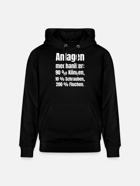 Plant mechanic Spruch - Stanley/Stella CRUISER Unisex Organic Hoodie - black