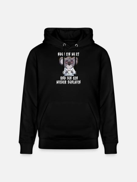 Müder Koala Morgenmuffel Spruch - Stanley/Stella Unisex Bio-Hoodie CRUISER - Schwarz