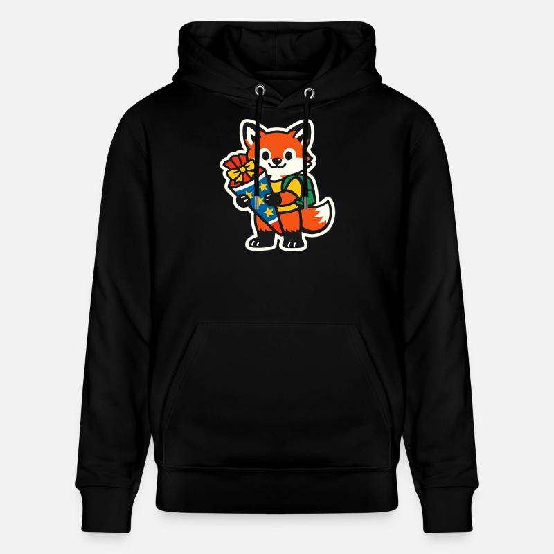Fuchs mit Geschenk und Rucksack Einschulung - Stanley/Stella Unisex Bio-Hoodie CRUISER  - Schwarz