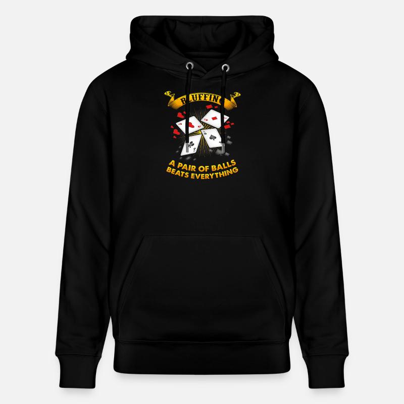 Dicton drôle de poker - Sweat à capuche bio CRUISER Stanley/Stella Unisexe - noir