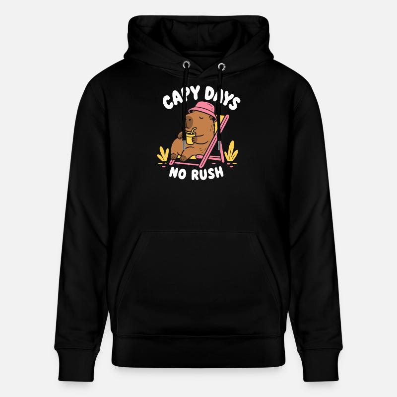 Capy Days No Rush Capybara - Stanley/Stella Unisex Bio-Hoodie CRUISER  - Schwarz