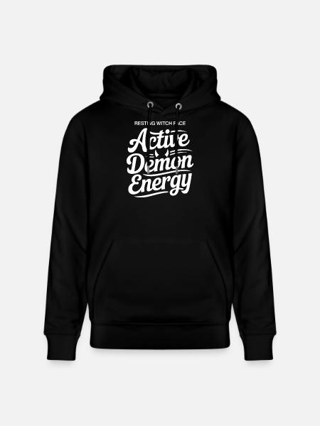 Aktiv-Dämonen-Energie-Typografie - Stanley/Stella Unisex Bio-Hoodie CRUISER  - Schwarz