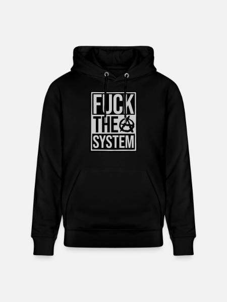 Shield fuck the system - Stanley/Stella CRUISER Unisex Organic Hoodie - black