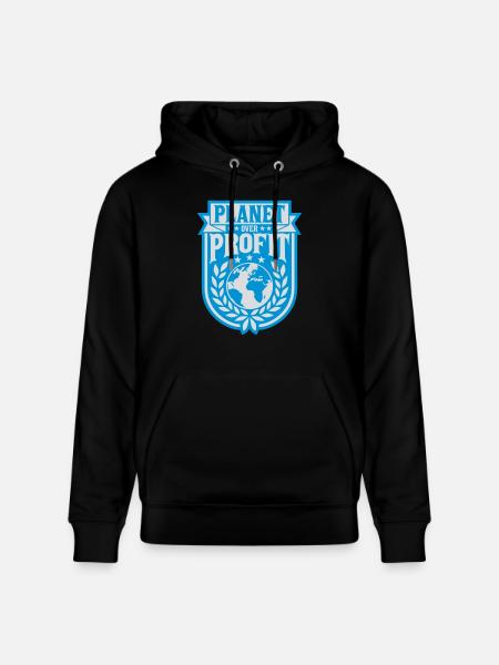 planet over profit quote - Stanley/Stella CRUISER Unisex Organic Hoodie - black