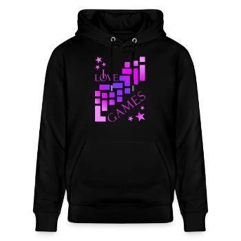 Building Blocks Player - Stanley/Stella CRUISER Unisex Organic Hoodie - black - Front - Alina (178cm) & Michal (187cm)