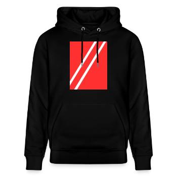 Streifen rot - Stanley/Stella Unisex Bio-Hoodie CRUISER  - Schwarz - Vorne - Alina (178cm) & Michal (187cm)