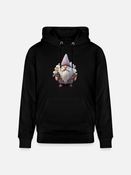 Gartenzwerg Design Blumenflüsterer - Stanley/Stella Unisex Bio-Hoodie CRUISER - Schwarz