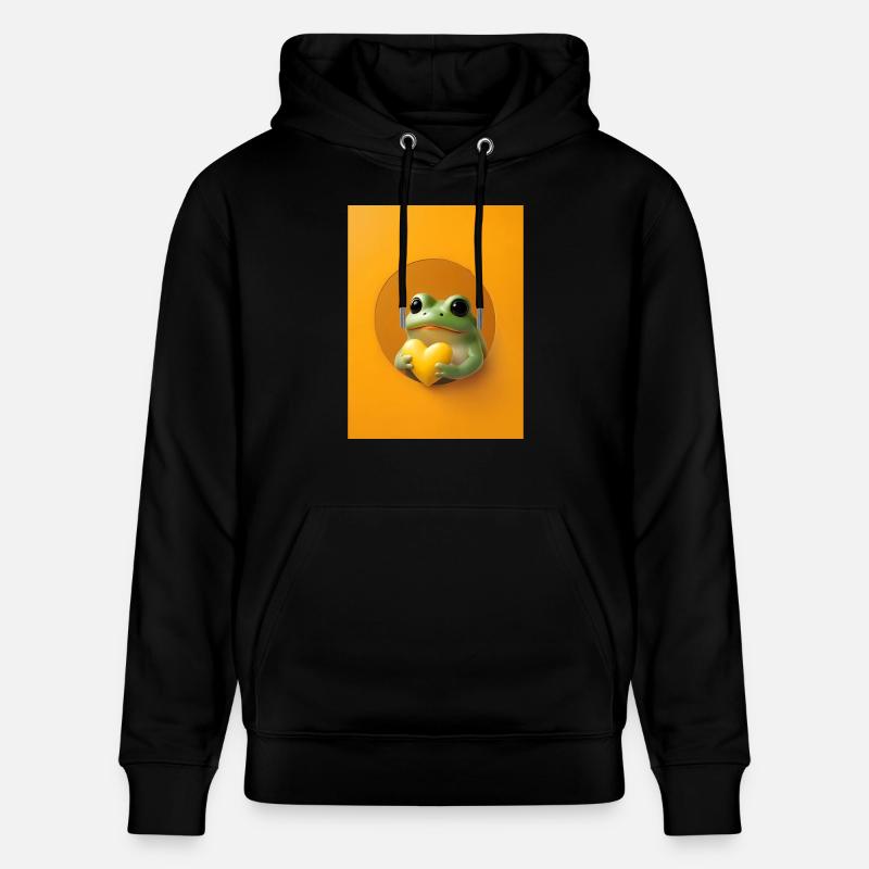 Frosch Herz niedlich Geschenk - Stanley/Stella Unisex Bio-Hoodie CRUISER - Schwarz
