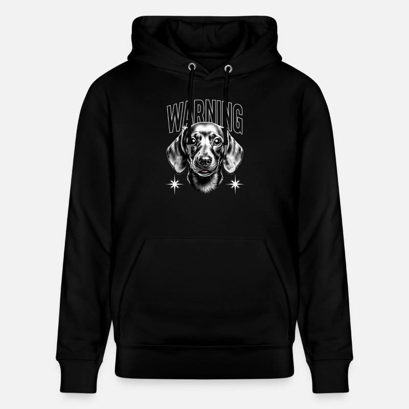 Avertissement chien teckel cadeau - Sweat à capuche bio CRUISER Stanley/Stella Unisexe - noir