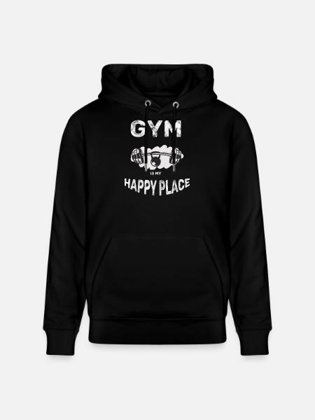 Gym is my happy placeSport Therapy Fitness - Stanley/Stella CRUISER Unisex Organic Hoodie - black