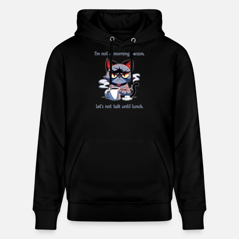 Pas un chat du café du matin qui dit - Sweat à capuche bio CRUISER Stanley/Stella Unisexe - noir