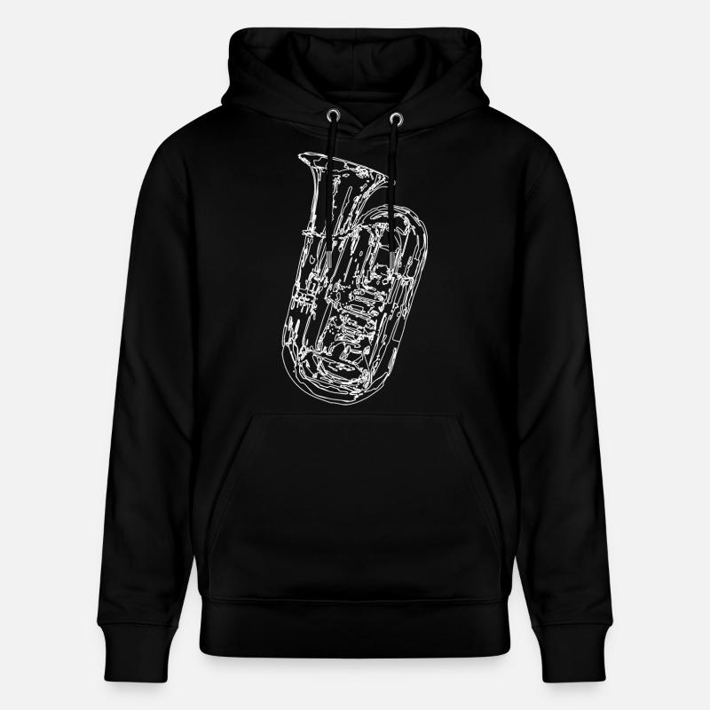 Croquis d’instrument de tuba - Sweat à capuche bio CRUISER Stanley/Stella Unisexe - noir