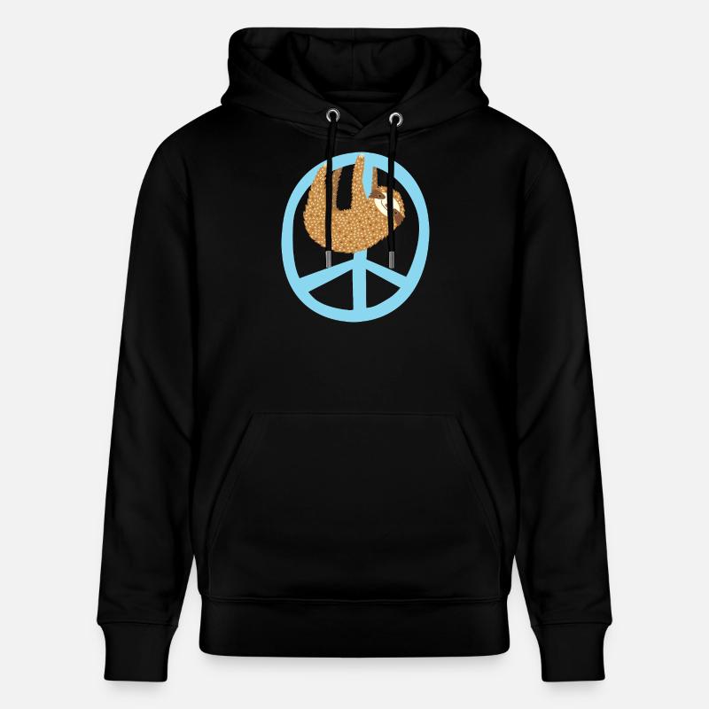 Faultier Peacezeichen - Stanley/Stella Unisex Bio-Hoodie CRUISER  - Schwarz