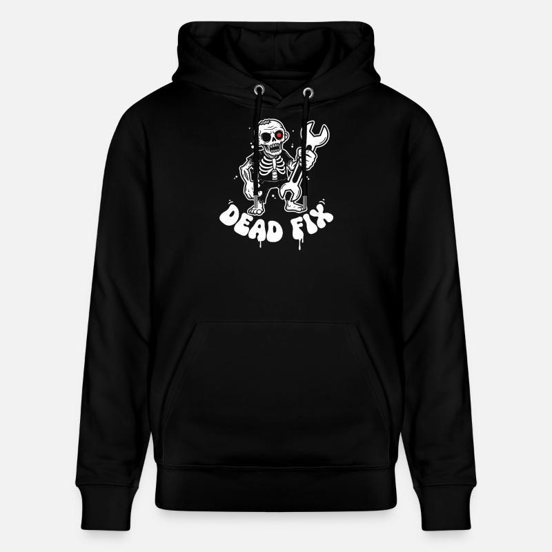 Squelette avec clé à molette - Sweat à capuche bio CRUISER Stanley/Stella Unisexe - noir
