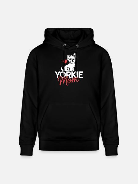 Yorkie Mom Heart Logo Design - Stanley/Stella CRUISER Unisex Organic Hoodie - black