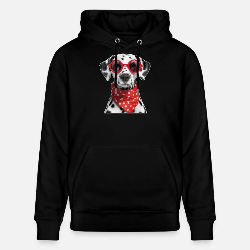 Dalmatiner Hund mit Brille - Stanley/Stella Unisex Bio-Hoodie CRUISER  - Schwarz