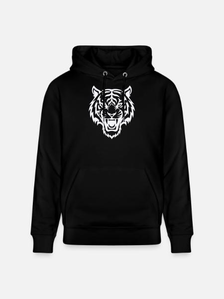 Stylized tiger head pattern - Stanley/Stella CRUISER Unisex Organic Hoodie - black