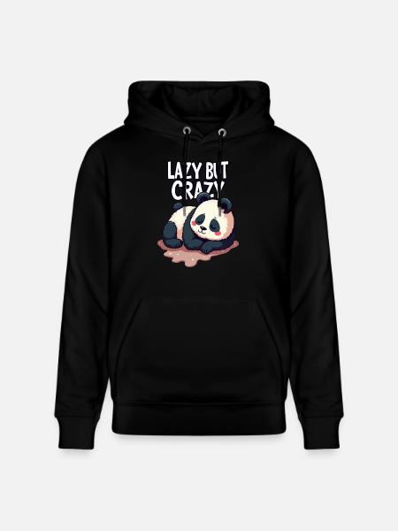 Lazy But Crazy - Stanley/Stella CRUISER Unisex Organic Hoodie - black