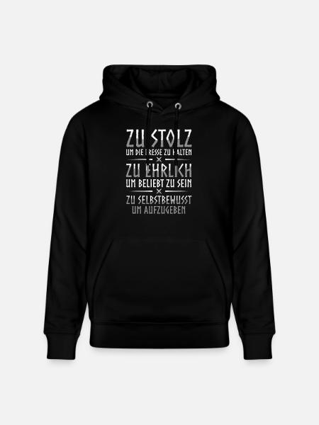 Stolz, Ehrlich, Selbstbe. - Stanley/Stella Unisex Bio-Hoodie CRUISER - Schwarz