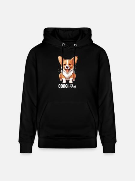 Dog Corgi - Stanley/Stella CRUISER Unisex Organic Hoodie - black