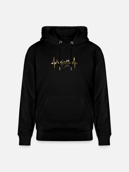 Oslo Skyline Battito cardiaco Norvegia Amore Amo Oslo - Felpa con cappuccio ecologica unisex CRUISER di Stanley/Stella - nero