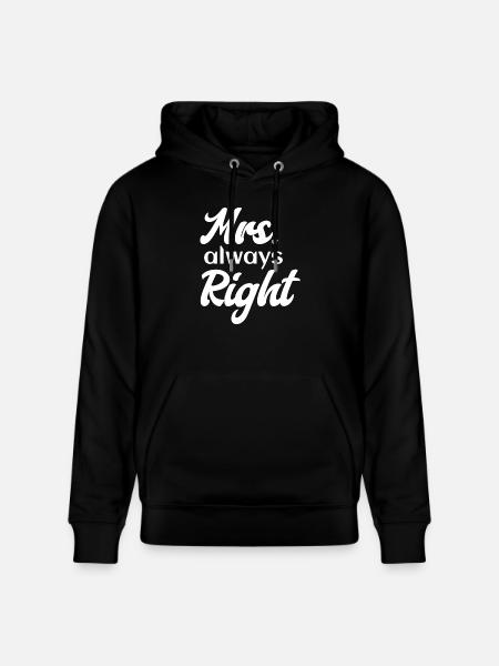 Mevr. Altijd Gelijk Partner Vrouw Vriendin - Stanley/Stella Uniseks bio-hoodie CRUISER  - zwart