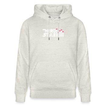 hard style hardstyle equalizer DE - Stanley/Stella Unisex Bio-Hoodie CRUISER  - Beige meliert - Vorne - Alina (178cm) & Michal (187cm)