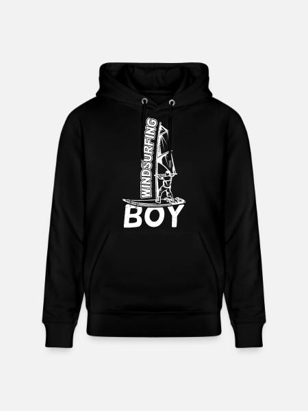 Lustiger Windsurfer Junge - Stanley/Stella Unisex Bio-Hoodie CRUISER - Schwarz