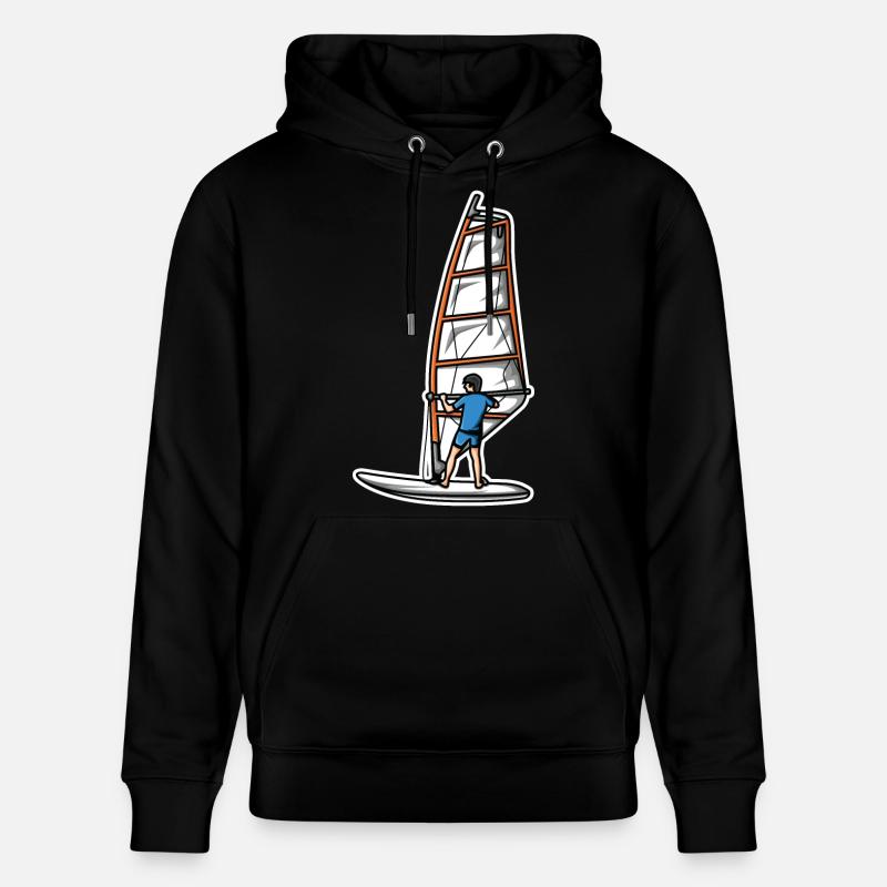 Lustiger Windsurfer Junge - Stanley/Stella Unisex Bio-Hoodie CRUISER  - Schwarz