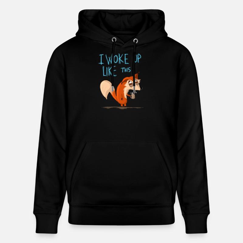 Je me suis réveilléComme ça - Sweat à capuche bio CRUISER Stanley/Stella Unisexe - noir