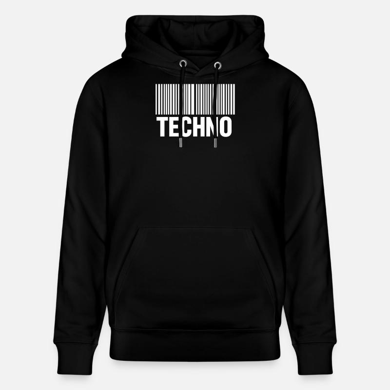 Modèle de code-barres techno - Sweat à capuche bio CRUISER Stanley/Stella Unisexe - noir