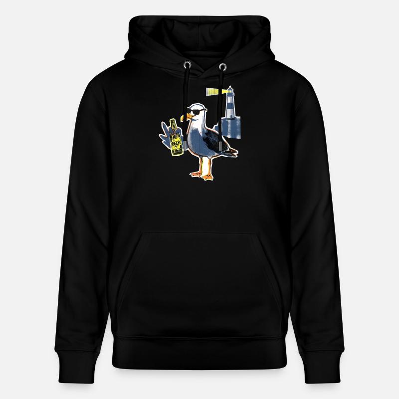 Coole Möwe Leuchtturm Bier - Stanley/Stella Unisex Bio-Hoodie CRUISER  - Schwarz