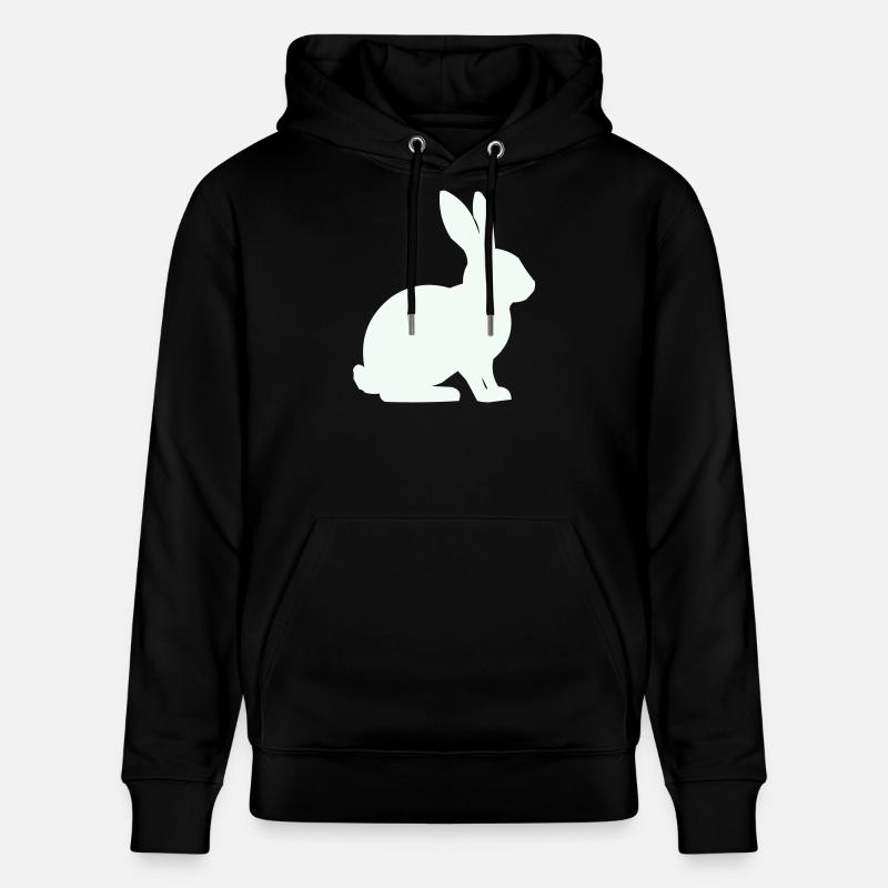 Hase Silhouette Minimal - Stanley/Stella Unisex Bio-Hoodie CRUISER  - Schwarz