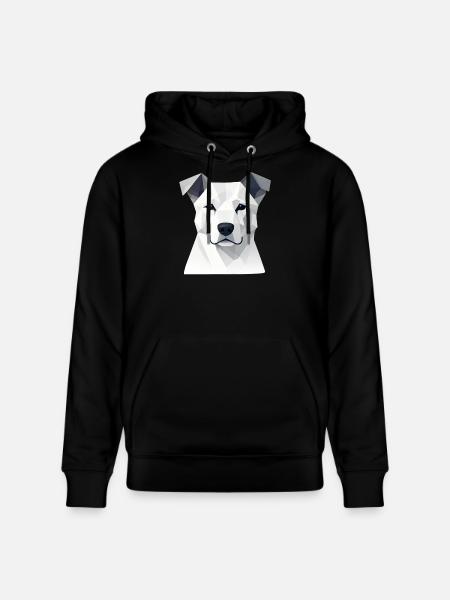 Portrait de chien géométrique - Sweat à capuche bio CRUISER Stanley/Stella Unisexe - noir