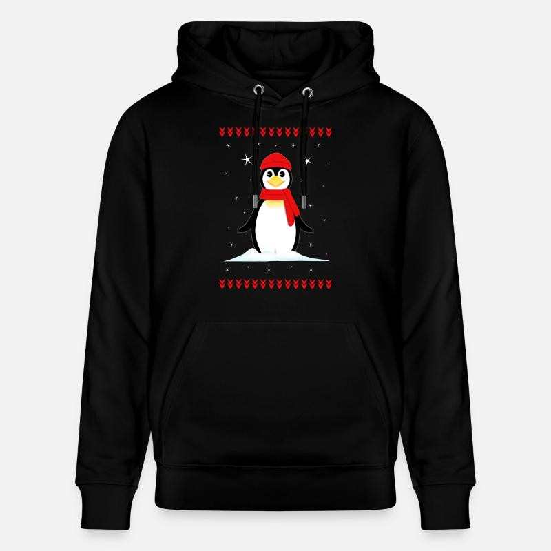 Pingouin Noël Hiver - Sweat à capuche bio CRUISER Stanley/Stella Unisexe - noir