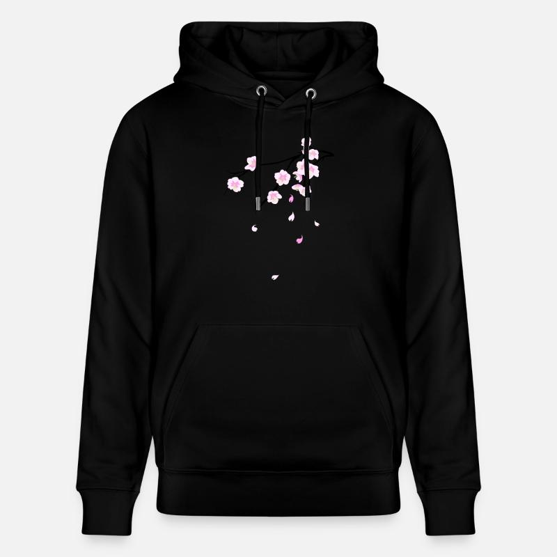 Fleurs de cerisier (Sakura) - Sweat à capuche bio CRUISER Stanley/Stella Unisexe - noir