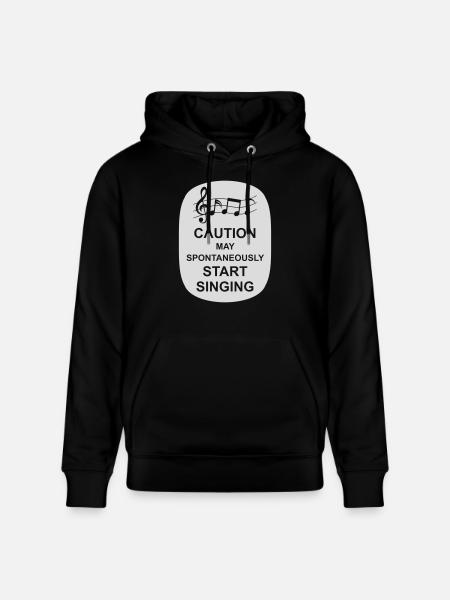 may spontaneously start singing - Stanley/Stella CRUISER Unisex Organic Hoodie - black