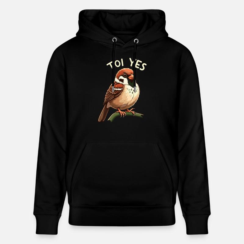 Toi yes moineau - Sweat à capuche bio CRUISER Stanley/Stella Unisexe - noir